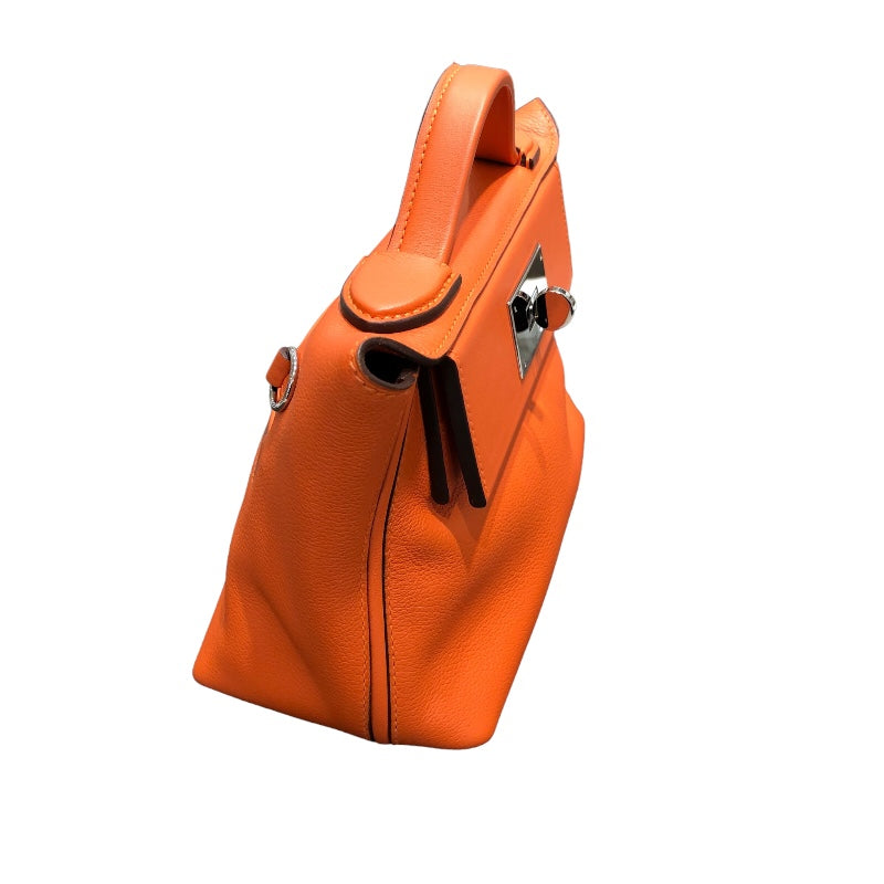 エルメス HERMES ヴァンキャトルミニ U刻 オレンジ シルバー金具