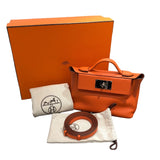 エルメス HERMES ヴァンキャトルミニ U刻 オレンジ　シルバー金具 エバーカラー レディース ハンドバッグ