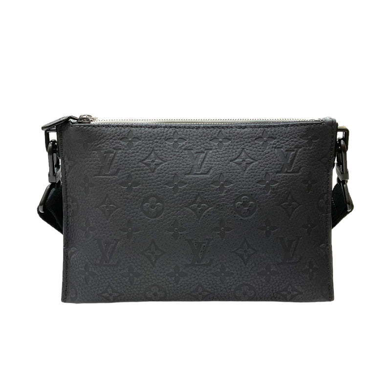 ルイ・ヴィトン LOUIS VUITTON トリオ・ポーチNM M59682 ブラック×シルバー ダミエ・グリッター/レザー メンズ ショルダーバッグ