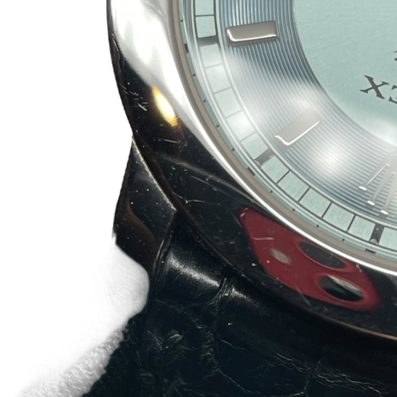 ロレックス ROLEX チェリーニチェリニウム 5241/6 アイスブルー Pt950/革ベルト（定革欠損） 手巻き メンズ 腕時計