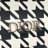 クリスチャン・ディオール Christian Dior メッセンジャーバッグ ブラック×ホワイト シルバー金具 レザー レディース ショルダーバッグ