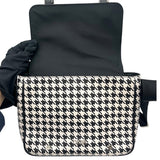 クリスチャン・ディオール Christian Dior メッセンジャーバッグ ブラック×ホワイト シルバー金具 レザー レディース ショルダーバッグ