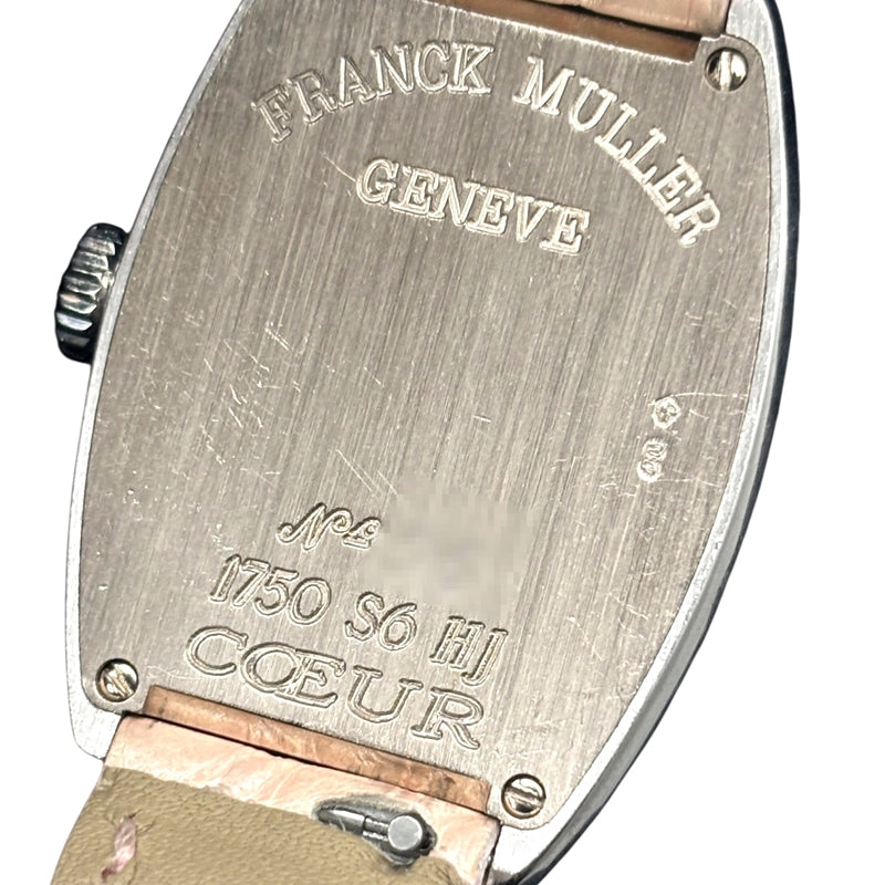 フランク・ミュラー FRANCK MULLER トノウカーベックス 1750S6HJ ピンク K18WG/純正ベルト/純正尾錠 手巻き レディース 腕時計