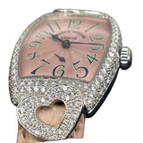 フランク・ミュラー FRANCK MULLER トノウカーベックス 1750S6HJ ピンク K18WG/純正ベルト/純正尾錠 手巻き レディース 腕時計