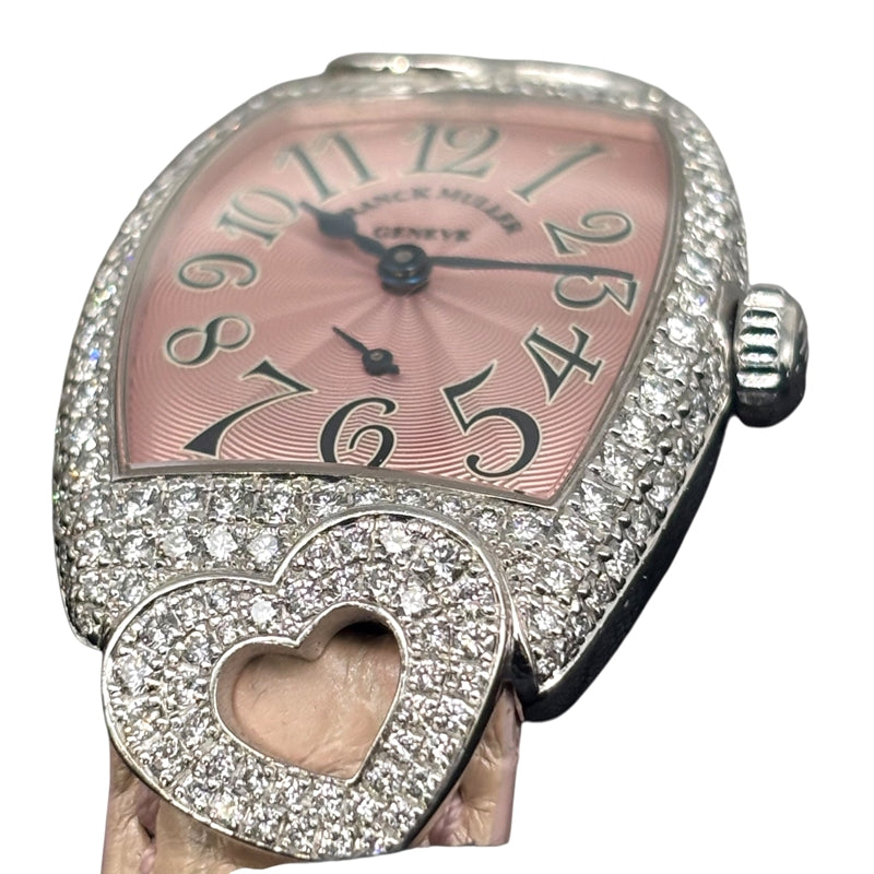 フランク・ミュラー FRANCK MULLER トノウカーベックス 1750S6HJ ピンク K18WG/純正ベルト/純正尾錠 手巻き レディース 腕時計