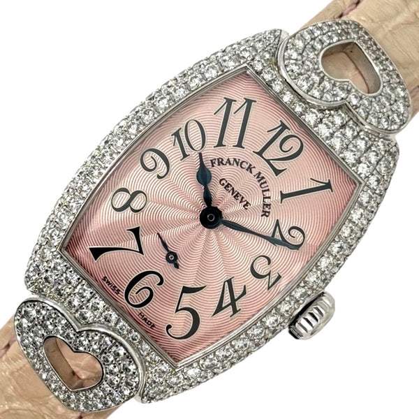 フランク・ミュラー FRANCK MULLER トノウカーベックス 1750S6HJ ピンク K18WG/純正ベルト/純正尾錠 手巻き レディース 腕時計