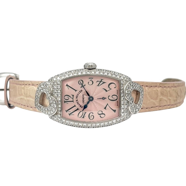 フランク・ミュラー FRANCK MULLER トノウカーベックス 1750S6HJ ピンク K18WG/純正ベルト/純正尾錠 手巻き レディース 腕時計