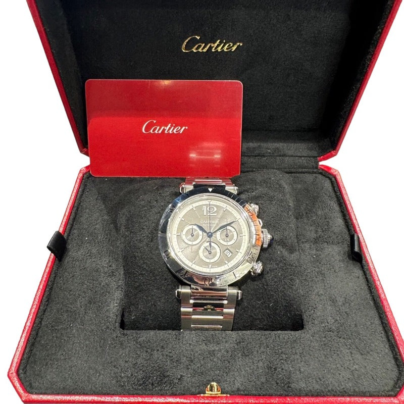 カルティエ Cartier パシャ ドゥ カルティエ クロノグラフ WSPA0027 ステンレススチール メンズ 腕時計 |  中古ブランドリユースショップ OKURA(おお蔵)