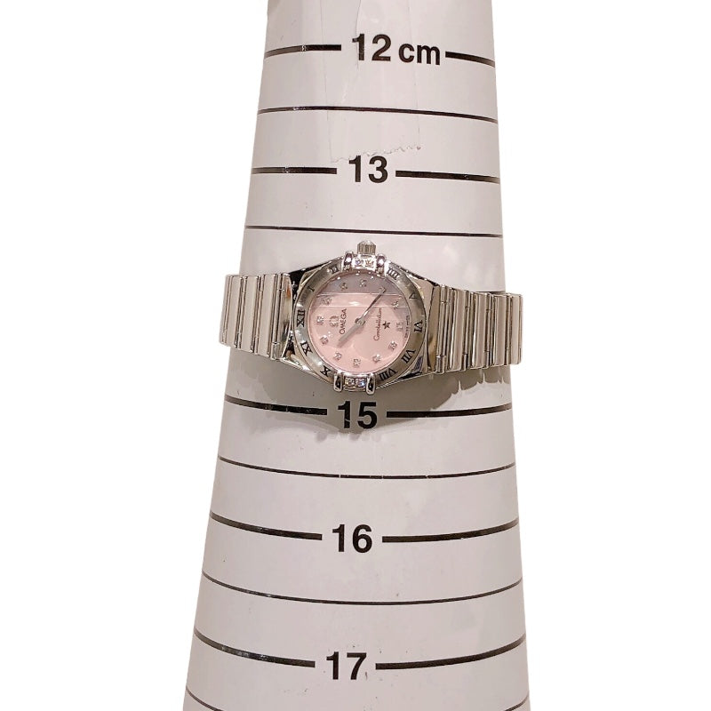 オメガ OMEGA コンステレーションミニピンクシェル シルバー ステンレススチール クオーツ レディース 腕時計