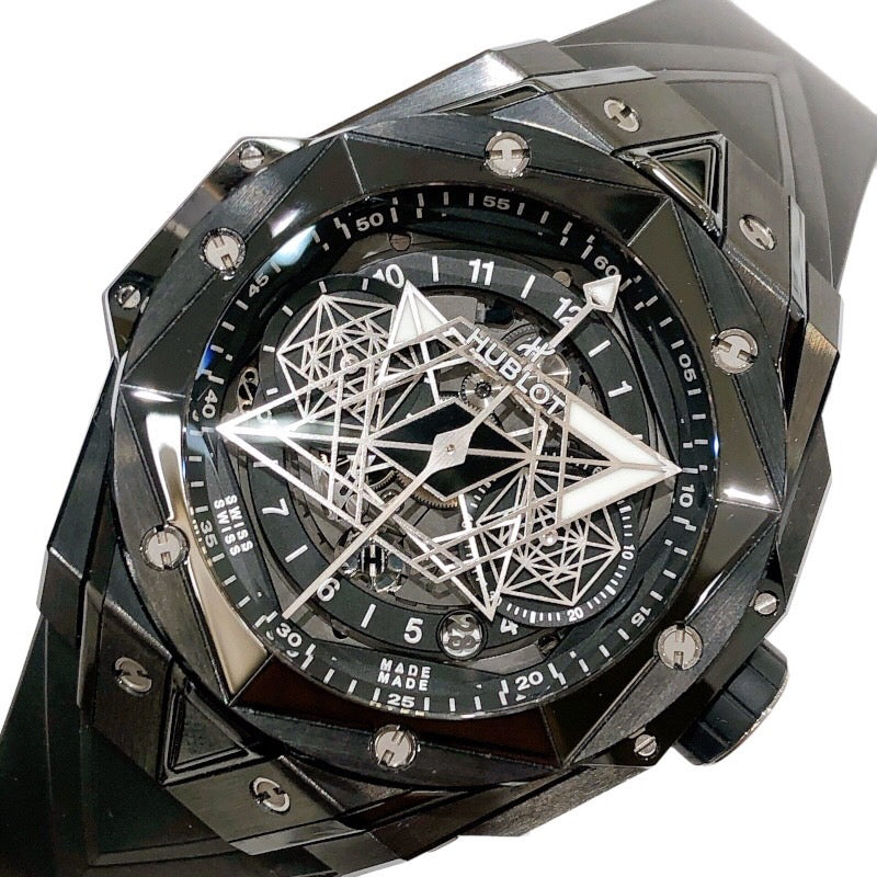 ウブロ HUBLOT ビッグ・バン ウニコ サンブルーII ブラックマジック　世界限定250本 418.CX.1107.RX.MXM22 セラミック 自動巻き メンズ 腕時計