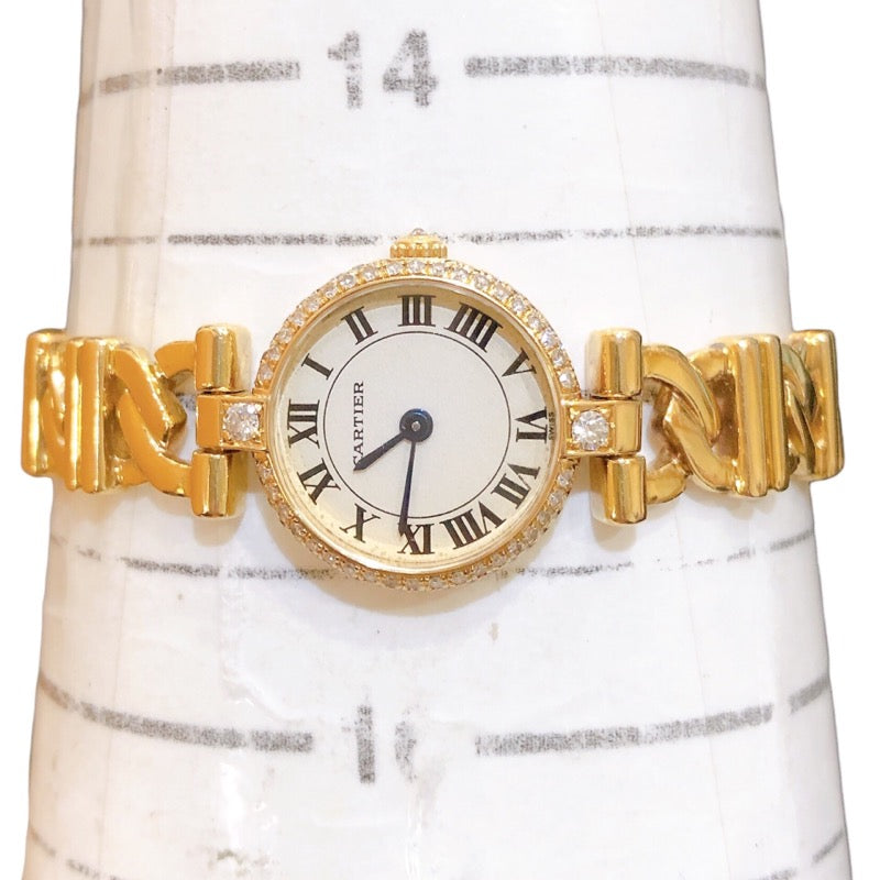 カルティエ Cartier レディースウォッチ ホワイト K18イエローゴールド K18YG レディース 腕時計