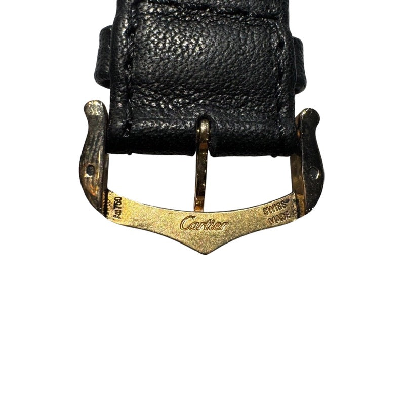 カルティエ Cartier ロンド ルイ カルティエ XL W6801004 シルバー K18PG/革ベルト（社外品） 手巻き メンズ 腕時計