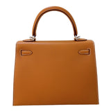 エルメス HERMES ケリー25 外縫い B刻（2023年製造） ゴールド　シルバー金具 ヴォーエプソン レディース ハンドバッグ