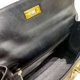 エルメス HERMES ケリー28 外縫い 〇X刻印 ブラック/GD金具 ボックスカーフ レディース ハンドバッグ