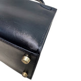 エルメス HERMES ケリー28 外縫い 〇X刻印 ブラック/GD金具 ボックスカーフ レディース ハンドバッグ