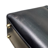 エルメス HERMES ケリー28 外縫い 〇X刻印 ブラック/GD金具 ボックスカーフ レディース ハンドバッグ