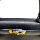 エルメス HERMES ケリー28 外縫い 〇X刻印 ブラック/GD金具 ボックスカーフ レディース ハンドバッグ