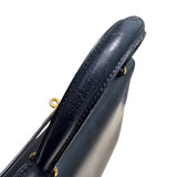 エルメス HERMES ケリー28 外縫い 〇X刻印 ブラック/GD金具 ボックスカーフ レディース ハンドバッグ