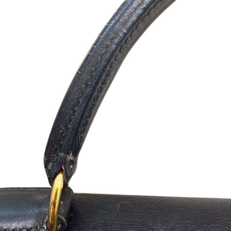 エルメス HERMES ケリー28 外縫い 〇X刻印 ブラック/GD金具 ボックスカーフ レディース ハンドバッグ