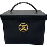 シャネル CHANEL 2WAY バニティバッグ A01999 ブラック GD金具 キャビア レディース ショルダーバッグ