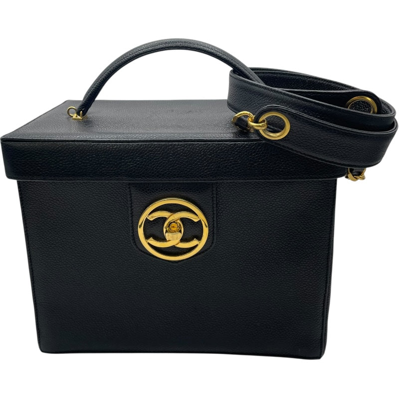 シャネル CHANEL 2WAY バニティバッグ A01999 ブラック GD金具 キャビア レディース ショルダーバッグ