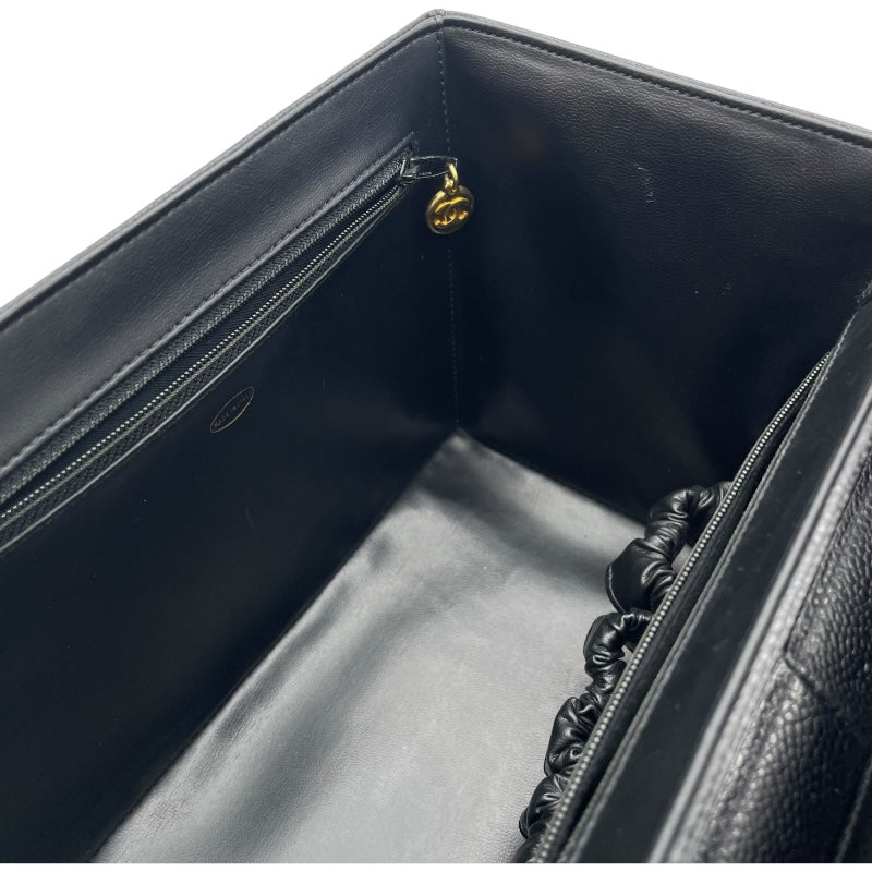 シャネル CHANEL 2WAY バニティバッグ A01999 ブラック GD金具 キャビア レディース ショルダーバッグ