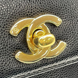 シャネル CHANEL ツイストショルダーバッグ 5番台 ブラック　GD金具 キャビア レディース ショルダーバッグ