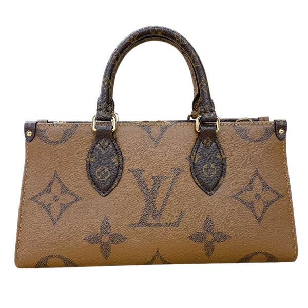 ルイ・ヴィトン LOUIS VUITTON オンザゴーEW M46653 ブラウン　ゴールド金具 モノグラムジャイアントリバース レディース ショルダーバッグ