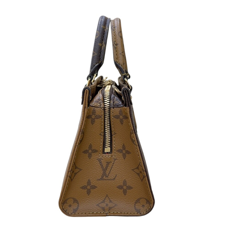 ルイ・ヴィトン LOUIS VUITTON オンザゴーEW M46653 ブラウン　ゴールド金具 モノグラムジャイアントリバース レディース ショルダーバッグ