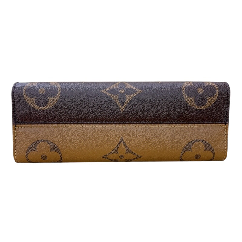 ルイ・ヴィトン LOUIS VUITTON オンザゴーEW M46653 ブラウン　ゴールド金具 モノグラムジャイアントリバース レディース ショルダーバッグ