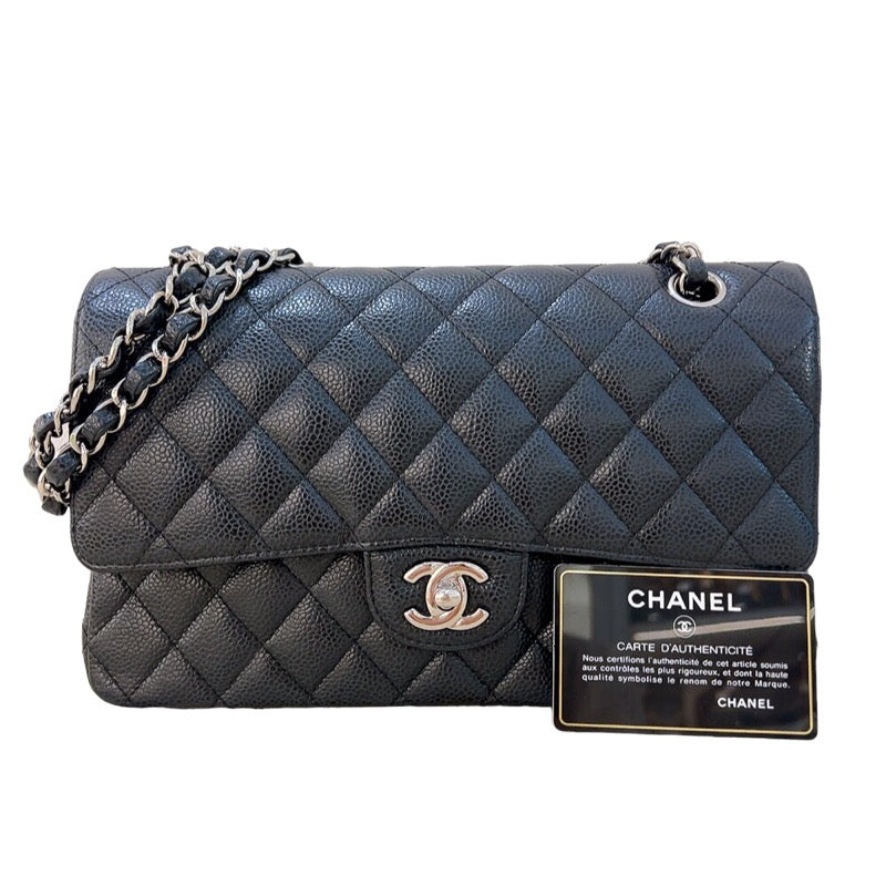 シャネル CHANEL マトラッセ25 チェーンショルダーバッグ A01112 ブラック シルバー金具 キャビアスキン レディース ショルダ |  中古ブランドリユースショップ OKURA(おお蔵)