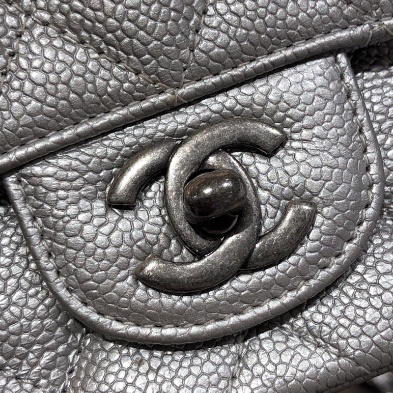 シャネル CHANEL ミニマトラッセ17 A35200 シルバー/SV金具 キャビアスキン レディース ショルダーバッグ