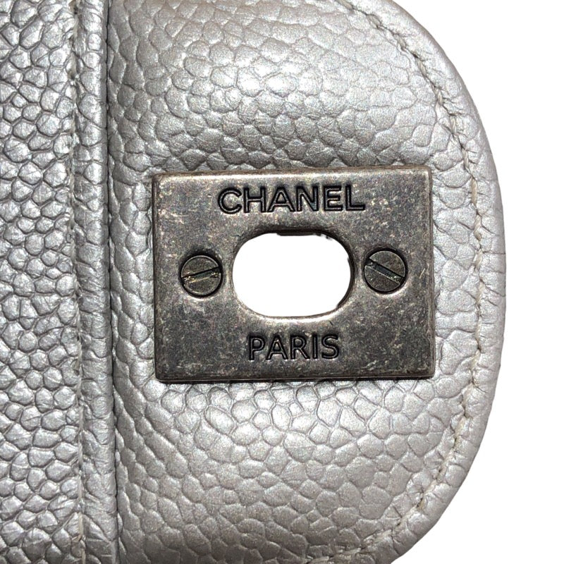 シャネル CHANEL ミニマトラッセ17 A35200 シルバー/SV金具 キャビアスキン レディース ショルダーバッグ