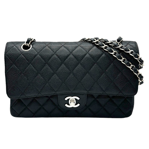 シャネル CHANEL マトラッセ25 A01112 ブラック シルバー金具 キャビアスキン レディース ショルダーバッグ