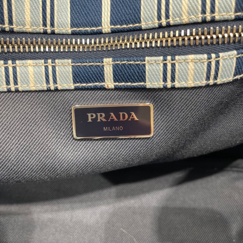 プラダ PRADA カナパミニ 1BG439 ブルー キャンバス レディース ショルダーバッグ