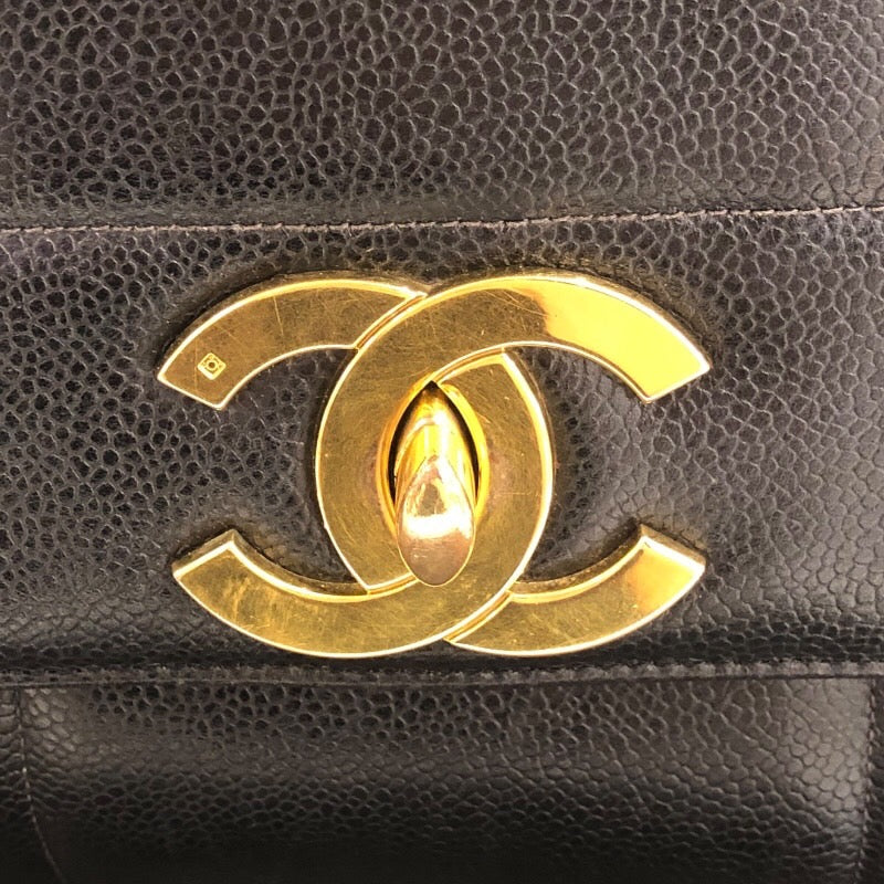 シャネル CHANEL マドモアゼルハンドバッグ 3384578 ブラック 　ゴールド金具 キャビアスキン レディース ハンドバッグ