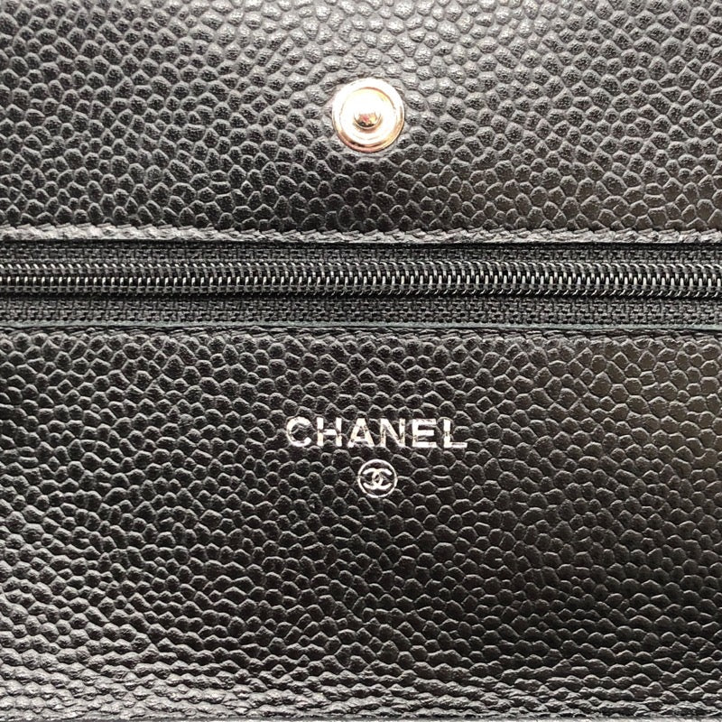 シャネル CHANEL マトラッセチェーンウォレット A33814 キャビアスキン レディース ウォレットチェーン