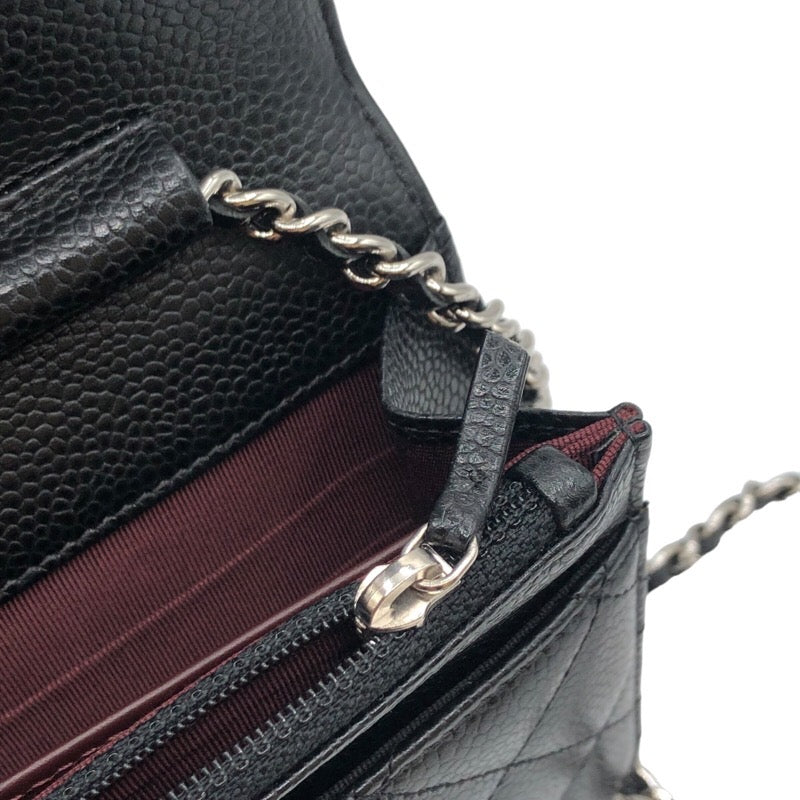 シャネル CHANEL マトラッセチェーンウォレット A33814 キャビアスキン レディース ウォレットチェーン