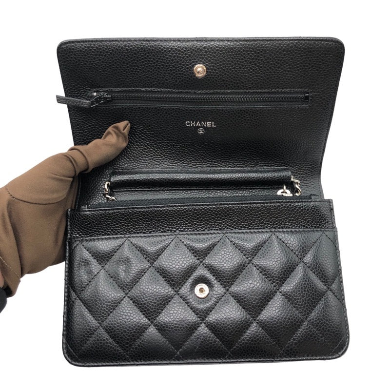 シャネル CHANEL マトラッセチェーンウォレット A33814 キャビアスキン レディース ウォレットチェーン