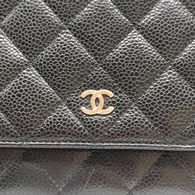 シャネル CHANEL マトラッセチェーンウォレット A33814 キャビアスキン レディース ウォレットチェーン