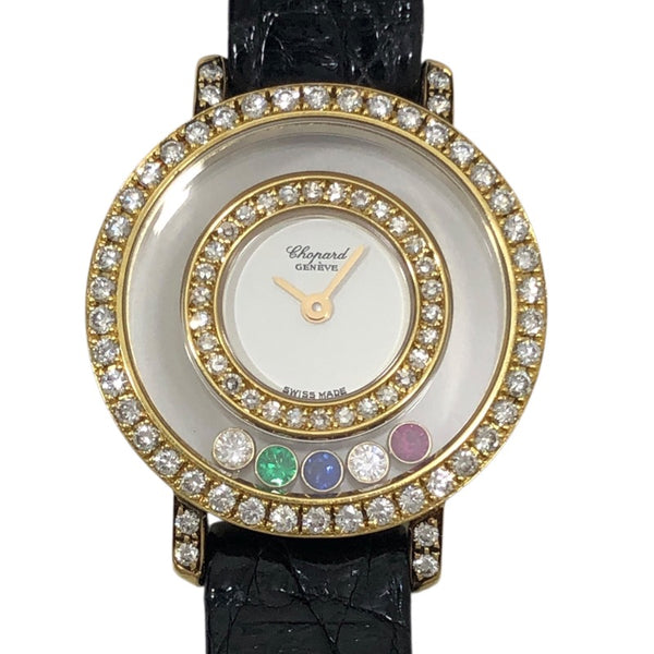 ショパール Chopard ハッピーダイヤモンド 20/6061-24 ホワイト K18YG クオーツ レディース 腕時計