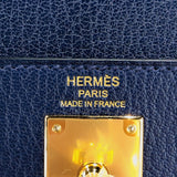 エルメス HERMES ケリーエラン U刻印(2022年製) ブルーサフィール/GD金具 シェーブル レディース ショルダーバッグ