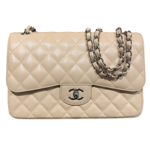 シャネル CHANEL デカマトラッセ30 A58600 ベージュ/SV金具 キャビアスキン レディース ショルダーバッグ