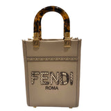 フェンディ FENDI サンシャインショッパーミニ 8BS051 グレージュ レザー レディース ショルダーバッグ