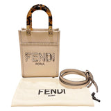 フェンディ FENDI サンシャインショッパーミニ 8BS051 グレージュ レザー レディース ショルダーバッグ