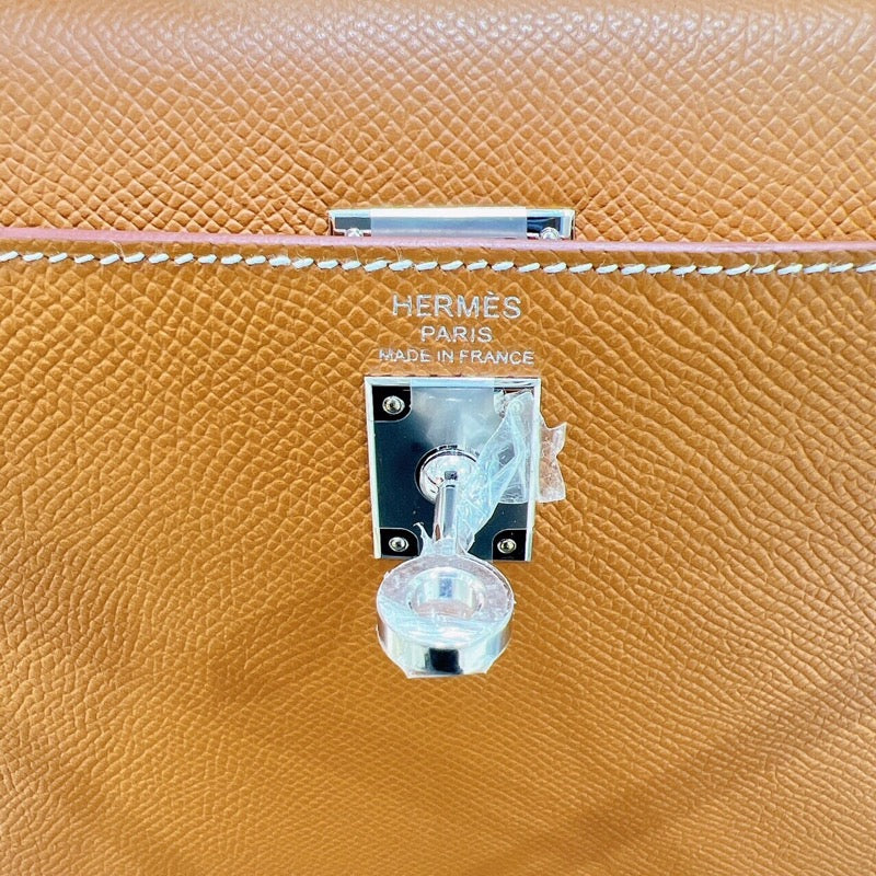 エルメス HERMES ケリー25 外縫い B刻 ゴールド シルバー金具 エプソン レディース ハンドバッグ