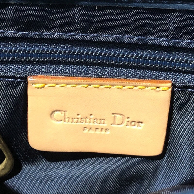 クリスチャン・ディオール Christian Dior サドル デニム RU0070 ネイビー　ゴールド金具 デニム レディース ハンドバッグ