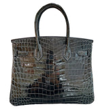 エルメス HERMES バーキン30 □K刻印 グラファイト/SV金具 ニロティカス レディース ハンドバッグ