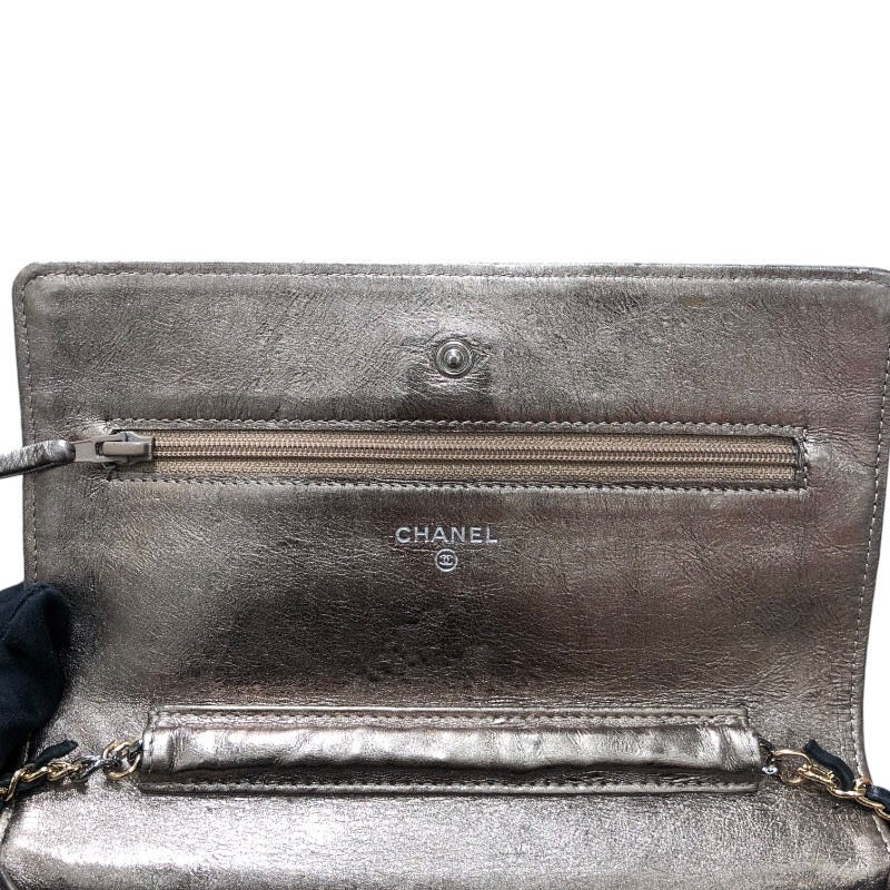 シャネル CHANEL 2.55 チェーンウォレット ゴールド トワルアッシュ レディース ショルダーバッグ