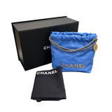 シャネル CHANEL シャネル22ミニ AS3980 ブルー カーフ レディース ショルダーバッグ